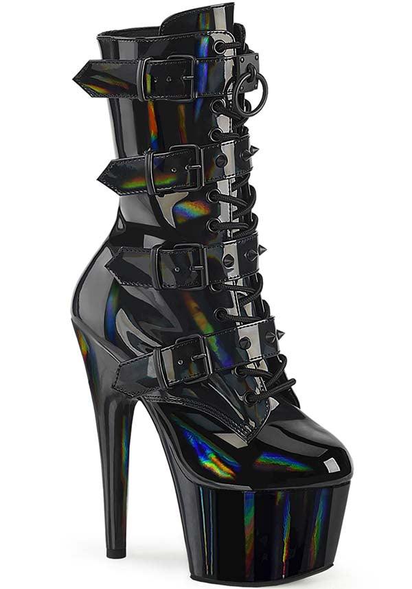 ADORE-1046 Platform Boots in Black Holo Patent - Pre - Order Available