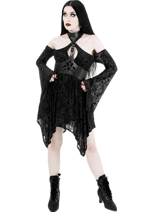 Restyle's Enchanting Gothic Burn-out Velour Mini Dress
