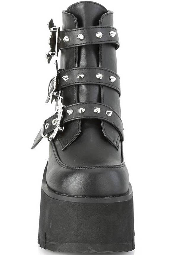 PRE-ORDER! Matte Black Cut-Out Platform Ankle Boots ASHES-55