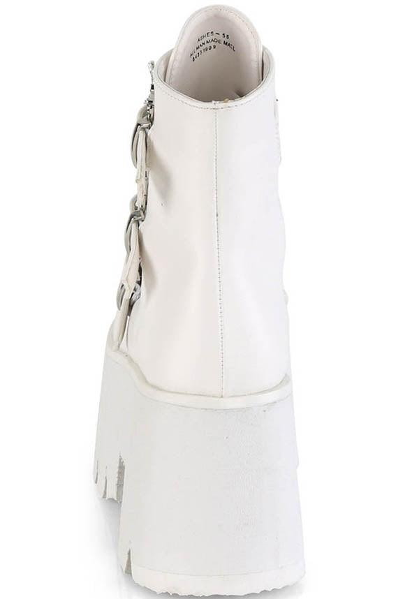 PREORDER! Matte White Cut-Out Platform Ankle Boots ASHES-55