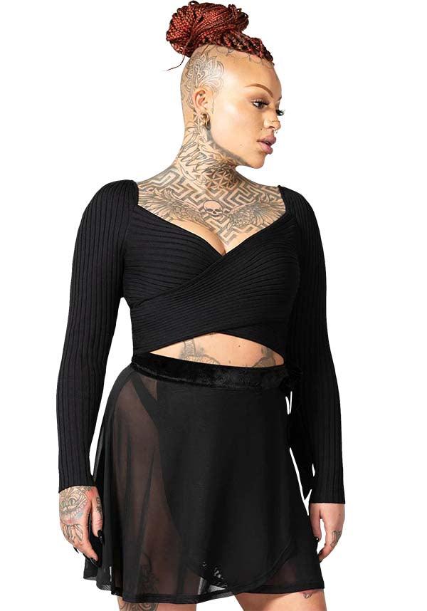 Stunning Ribbed Wrap Top with Love Heart Neckline for Awakening Style