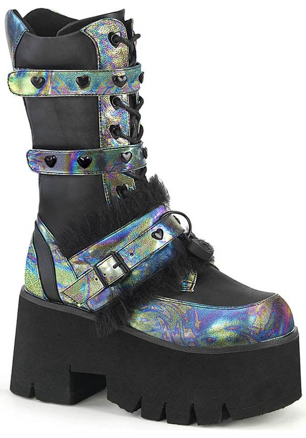 PREORDER: Black ASHES - 120 Platform Mid - Calf Boots