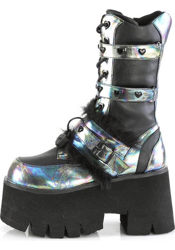 PREORDER: Black ASHES - 120 Platform Mid - Calf Boots