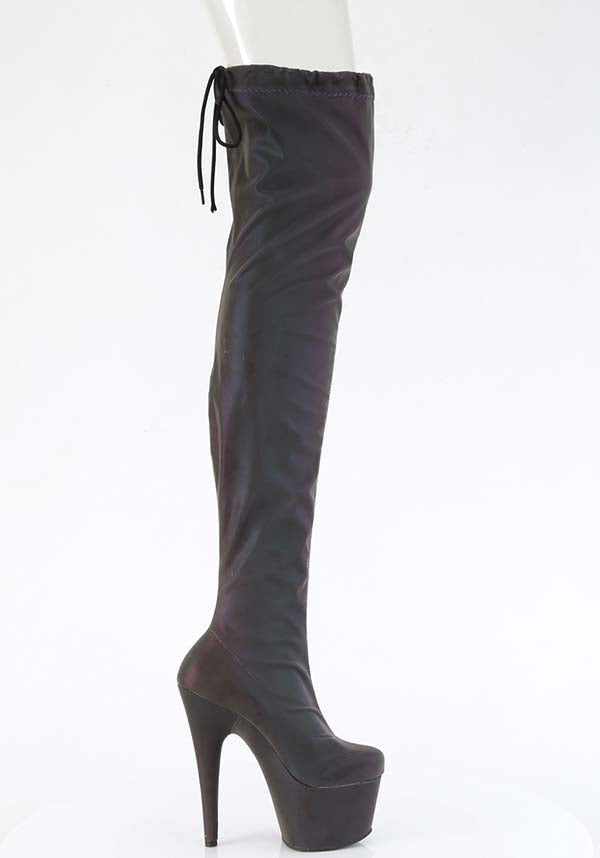ADORE-3008REFL [Green-Purple] Thigh High Boots - Preorder