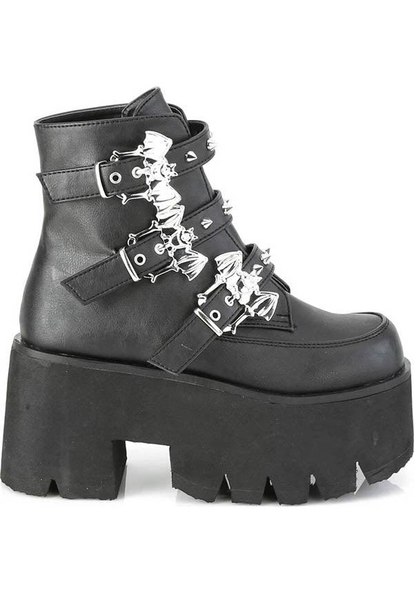 PRE-ORDER! Matte Black Cut-Out Platform Ankle Boots ASHES-55