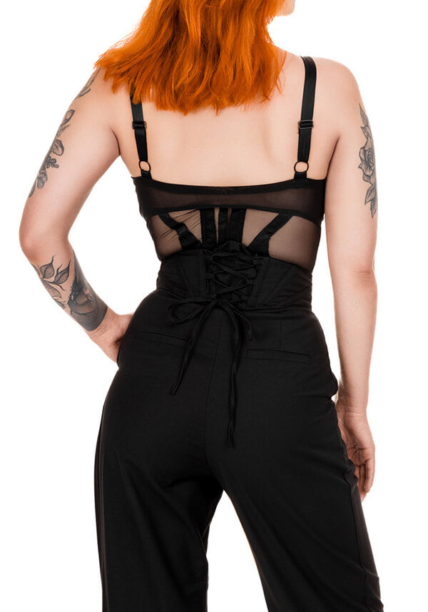 Arabella Buttoned Corset-Style Women's Pants for Corporate Goth Fashion
