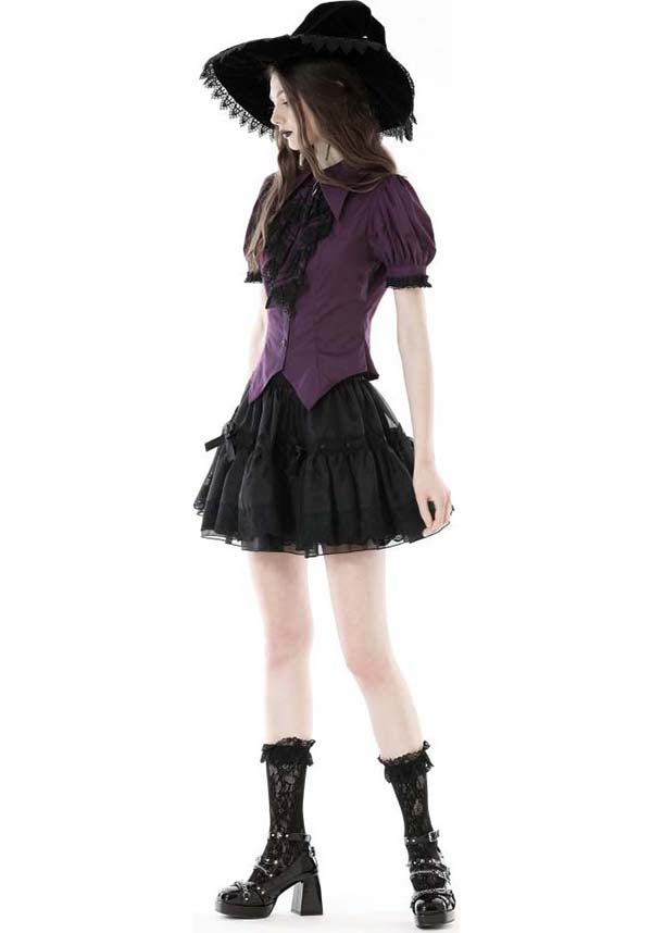 Purple Apothecary Top - Ideal for Dark Academia Office Look