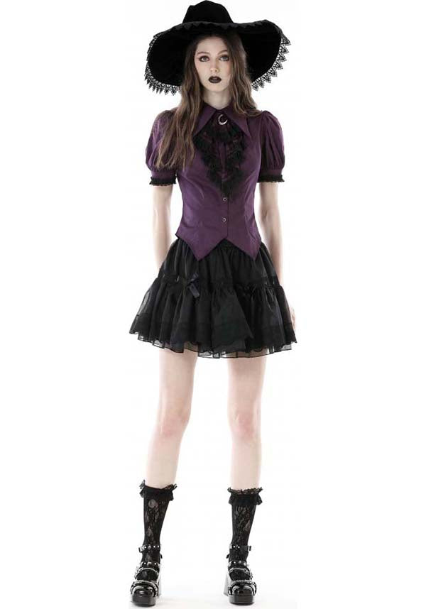 Purple Apothecary Top - Ideal for Dark Academia Office Look
