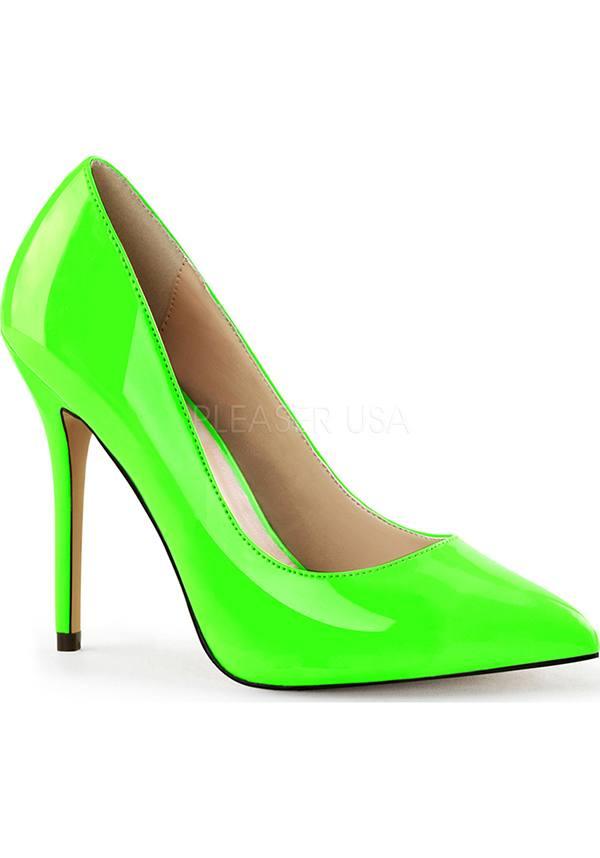 PRE-ORDER: AMUSE-20 Neon Green Sexy Stiletto Heels