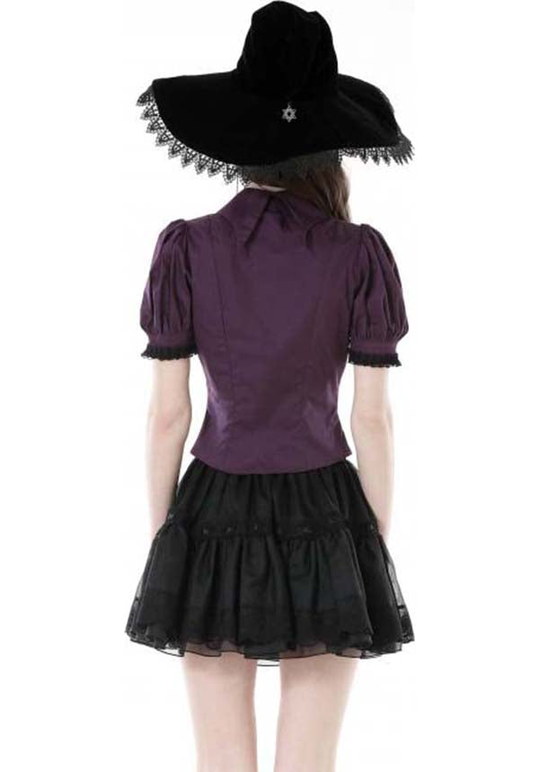 Purple Apothecary Top - Ideal for Dark Academia Office Look