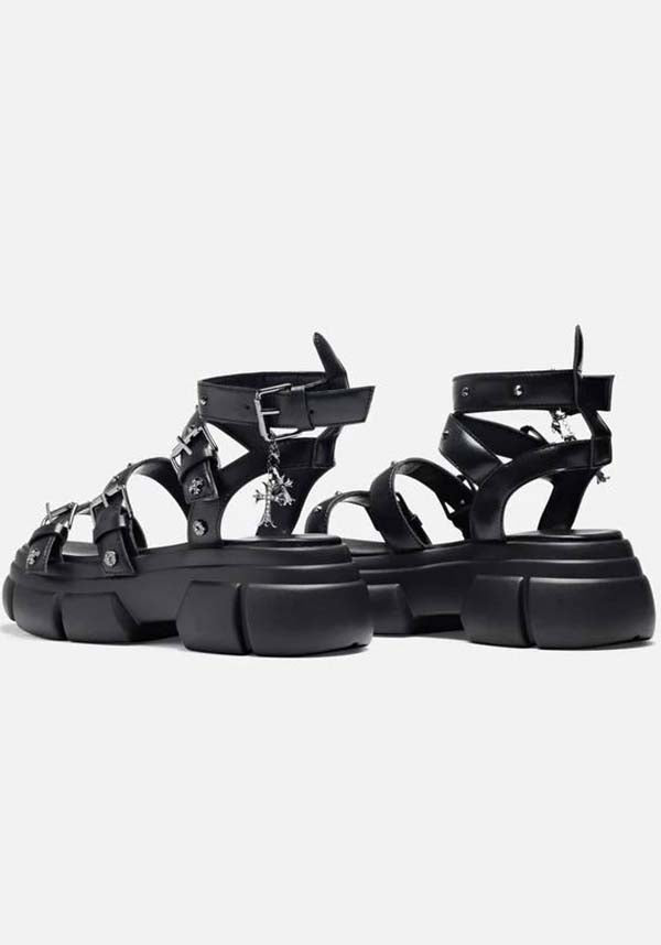 Stylish Grunge A Raining Vengeance Charm Platform Sandals for Summer