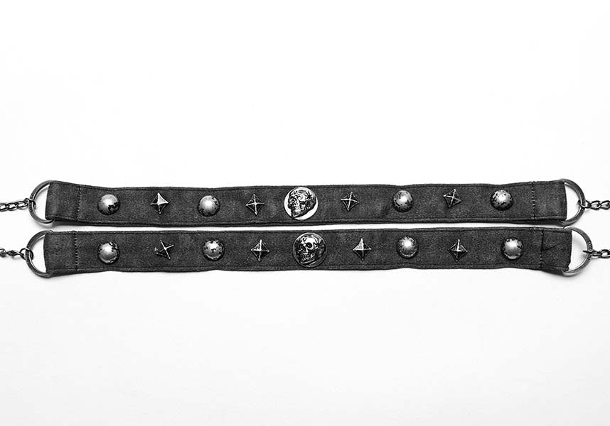 Punk Rave Amaris Classic Grey Studded Choker Necklace for Alternative Style