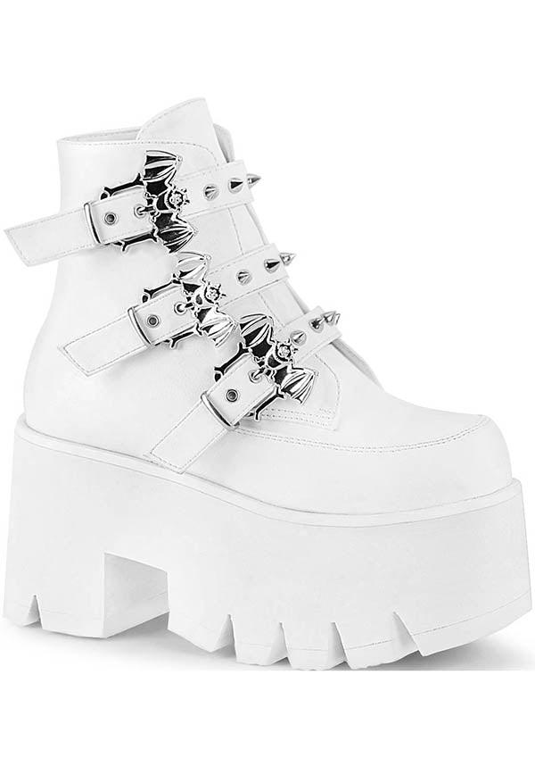 PREORDER! Matte White Cut-Out Platform Ankle Boots ASHES-55