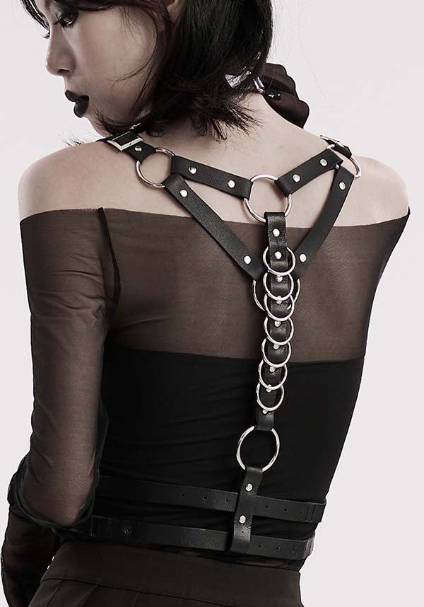 Punk Rave's Abaddon Gothic Faux Leather O-Ring Stylish Harness
