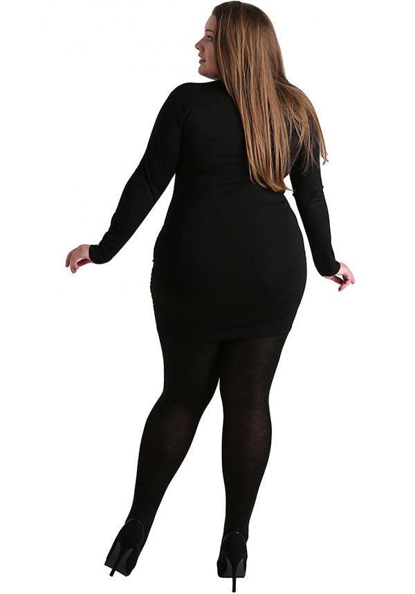 Black 50 Denier Opaque Super-Stretch Tights Specially Designed for Plus Size Curvy Women