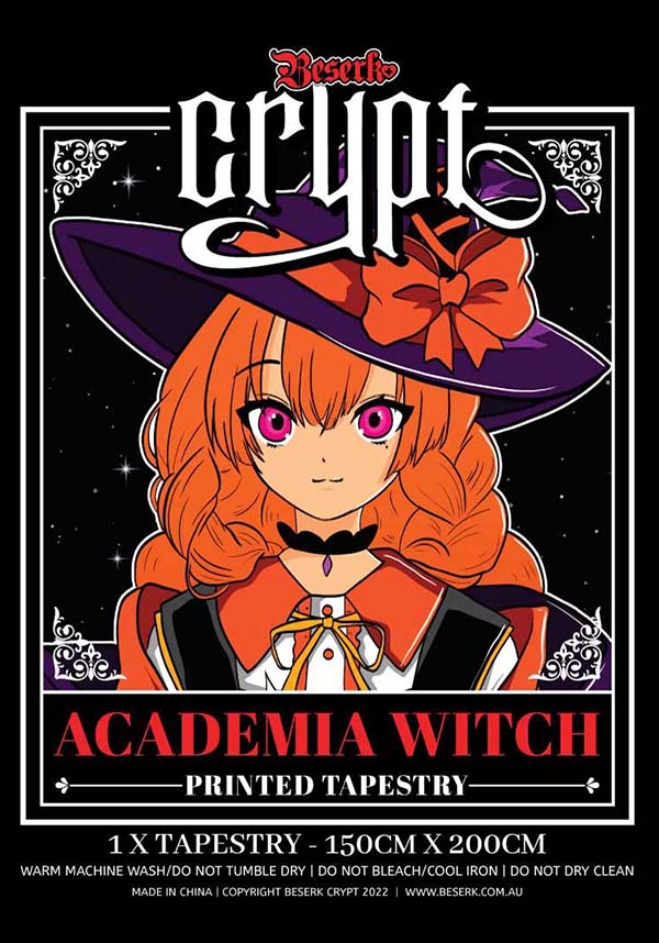 Magical Purple Academia Witch Tapestry by Beserk Crypt