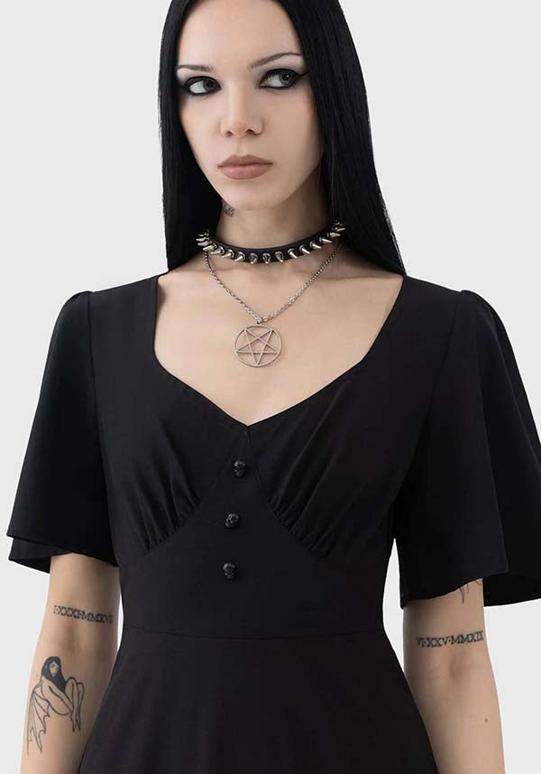 Arboraceous Women's Maxi Dress with Skull Button Detail