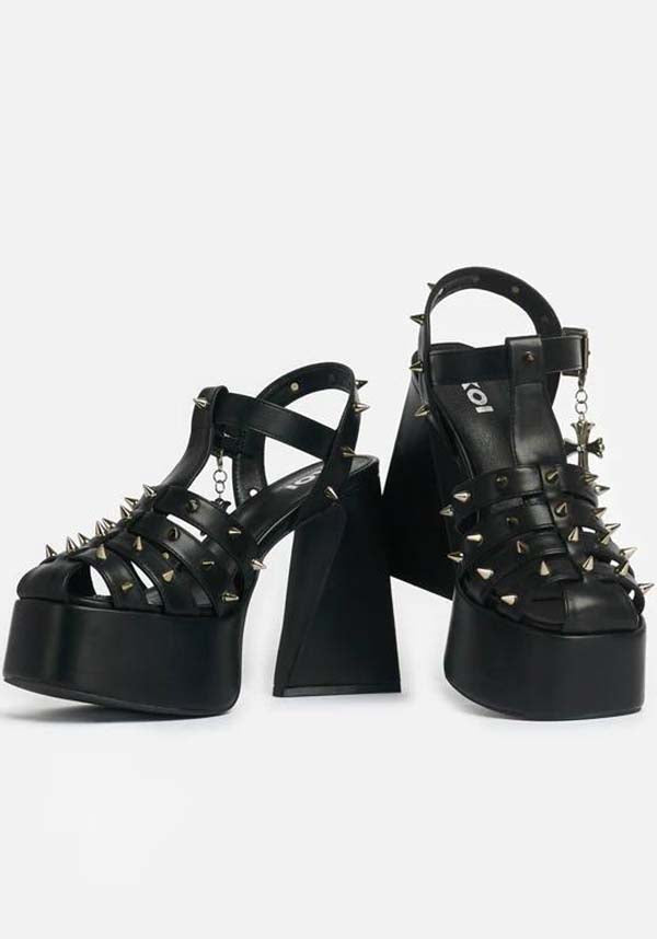 Angel Mist Black Platform High Heel Shoes for Fashion-Forward Women