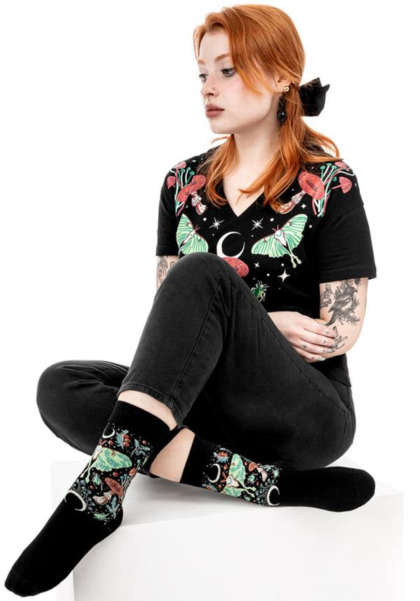 Autumnal Equinox High - quality Jacquard Botanical Socks