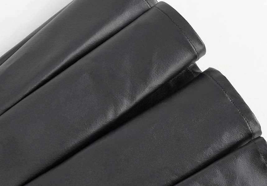 Gothic Style Faux Leather Chain-Embellished Pleated Skirt