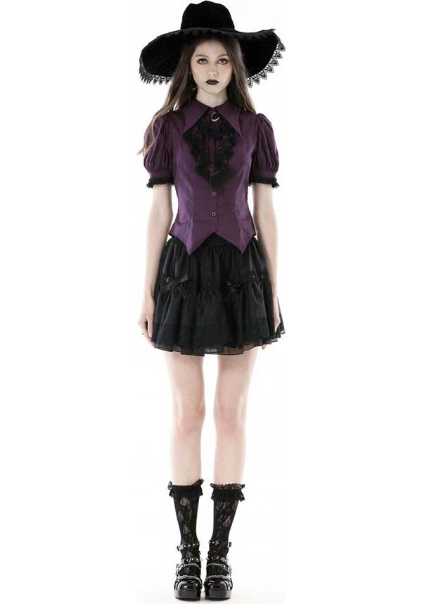 Purple Apothecary Top - Ideal for Dark Academia Office Look