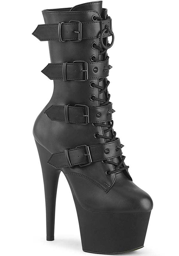 ADORE-1046 Black Vegan Platform Ankle Boots for Women [Pre-Order]