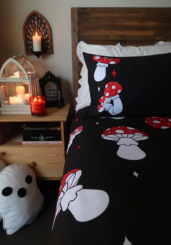 Gothic Mystical Amanita Nightmare Queen Size Quilt Set by Hell's Blankets