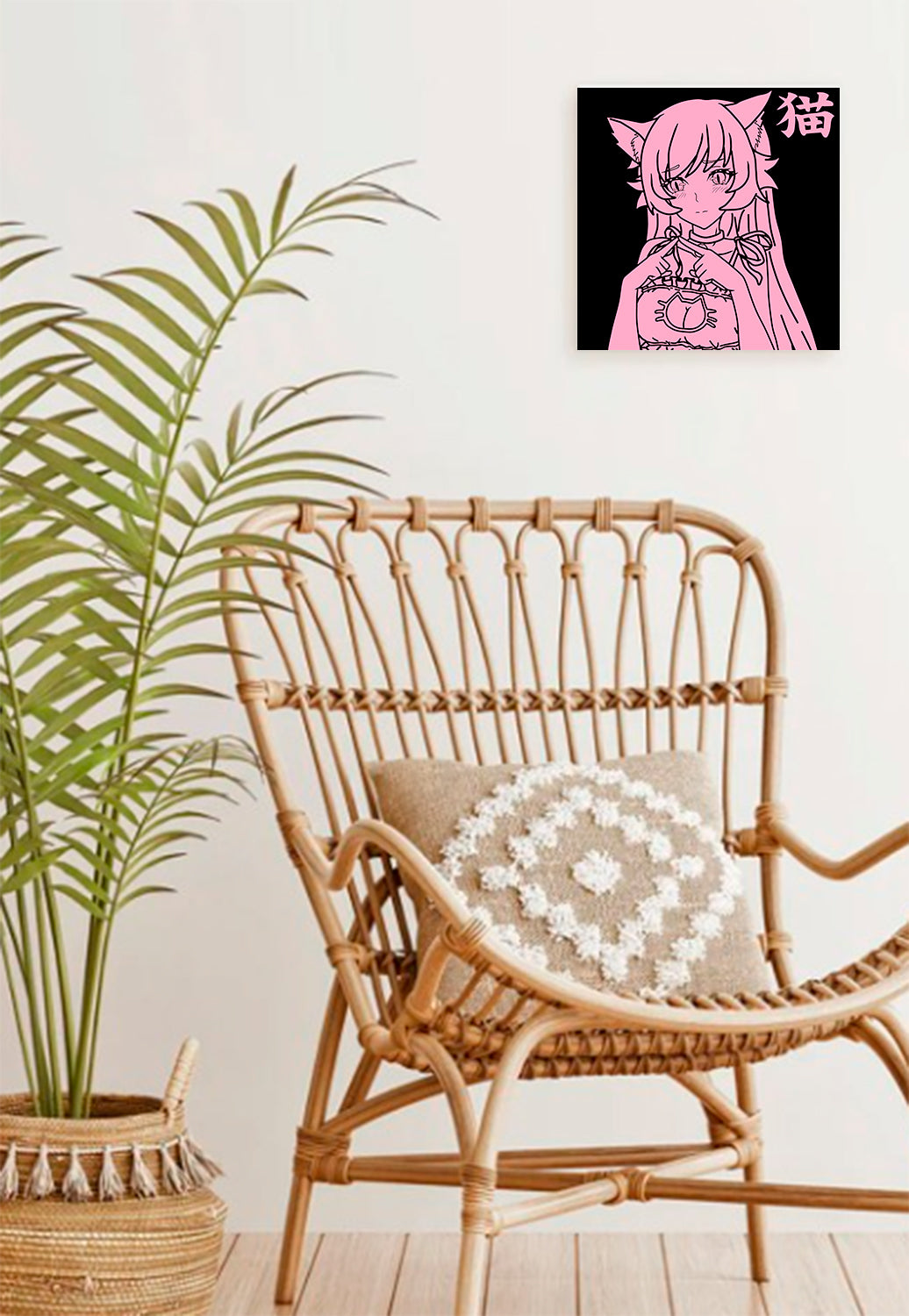 Adorable UwU Girl Mini Canvas in Charming Pastel Hues