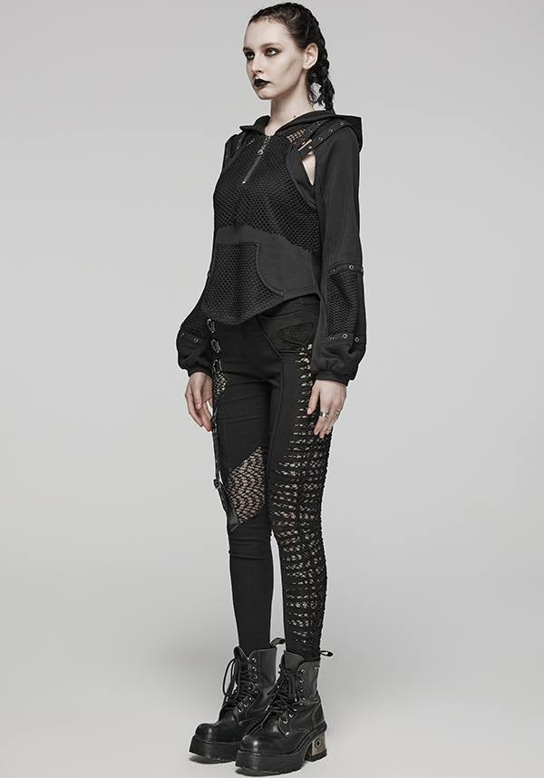 Eris Techwear Futuristic Mesh Blend Hoodie for Modern Style
