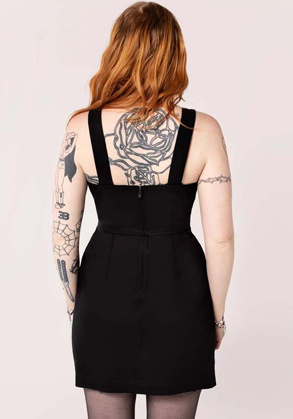 Hell Bunny Venom Black Mini Dress for Gothic Style Enthusiasts