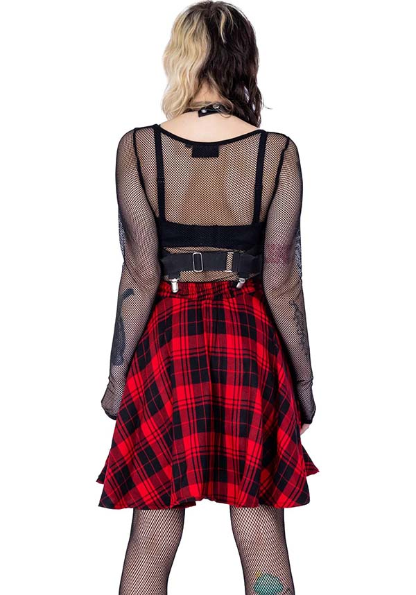 Elrene Red Checkered Skirt for Alternative Fashion Lovers