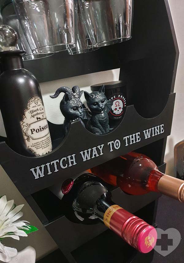 Gothic Coffin-Style Wine Shelf for Kitchen or Bar