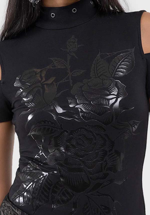 Evernight Fashionable TOP with Floral Gloss Print