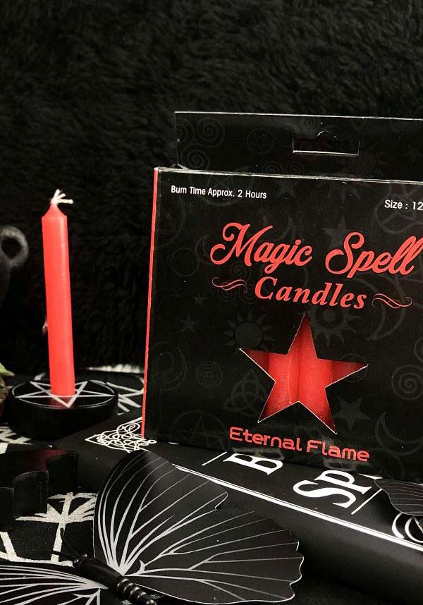 Red Eternal Flame Magic Spell Candles for Rituals and Decor