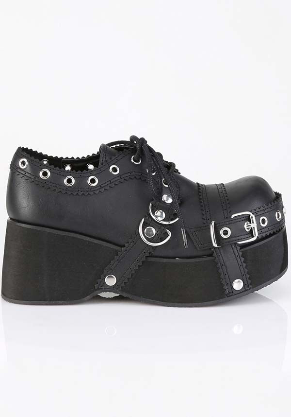 DANK-28 Black Platform Lace - Up Oxford Shoes [PREORDER]