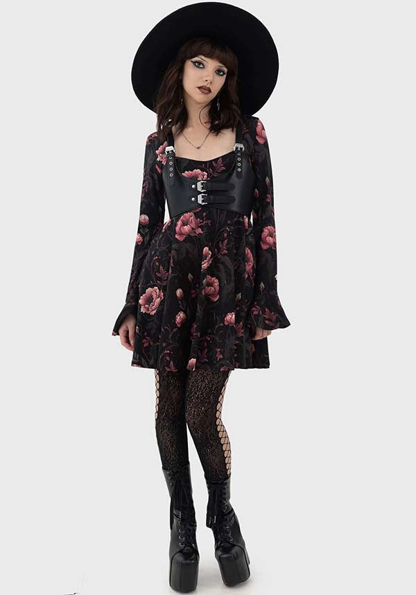 Cottage Chorus Floral Skater Style Mini Dress for Women