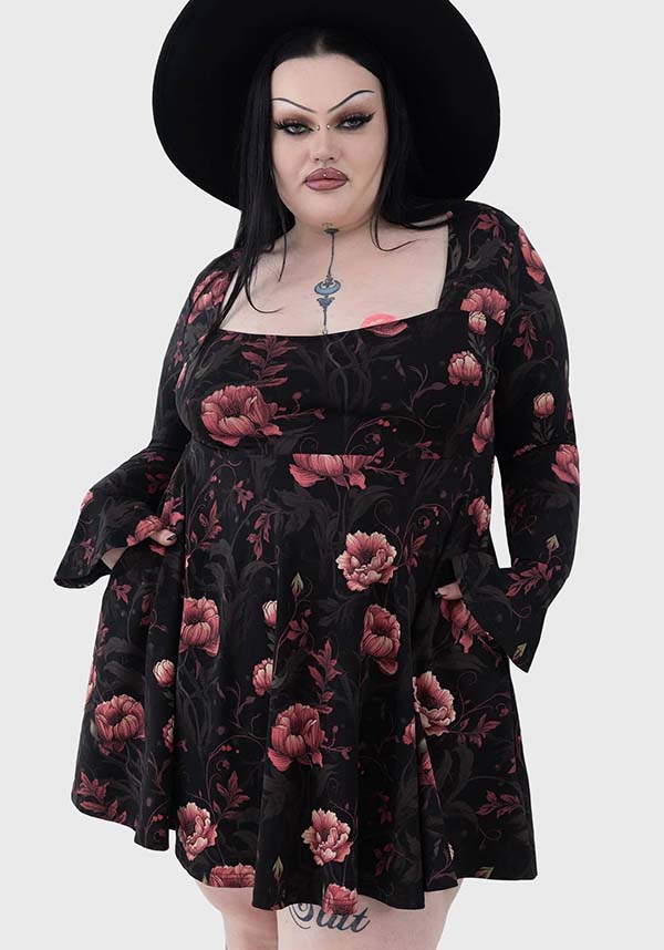 Cottage Chorus Floral Skater Style Mini Dress for Women