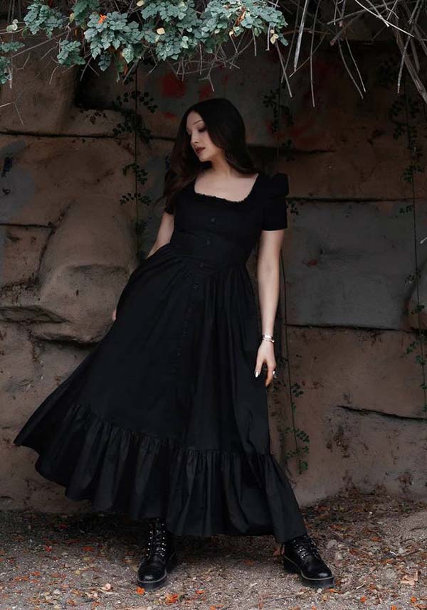 Lively Ghosts' Gothic Charm Chateau De Shadows Dress