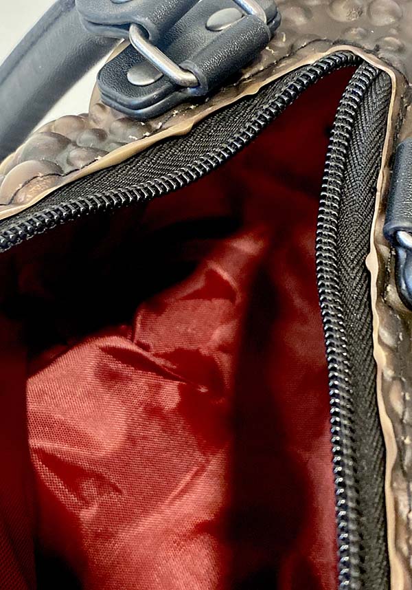 Tan and Black Toad Design Vegan Handbag by Windy Willow