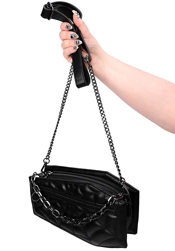 Foxblood Coffin-Shaped Crossbody Handbag for Fashion Lovers