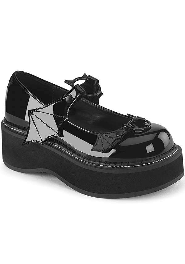 EMILY-23 Black Patent Platform Maryjane Shoes - Preorder Available