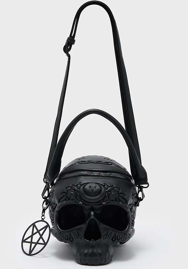 Spooky Contact The Dead Skull Design Handbag for Unique Fashion Lovers