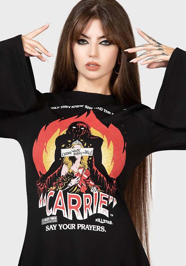 Creepy Carrie Licensed Skater Dress with Stretchy Fabric