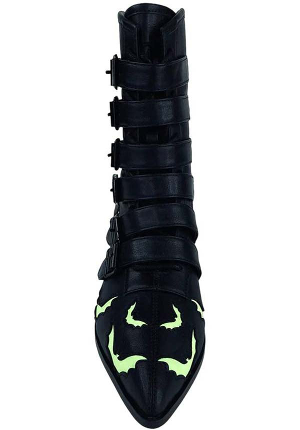 Strangecvlt's Enchanting Coven Bat Glow - in - the - Dark Fashion Boots