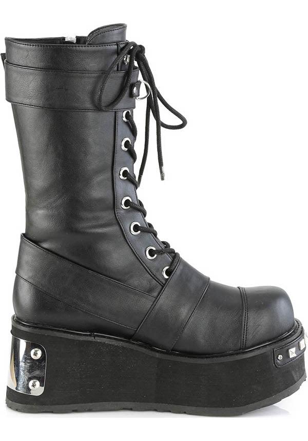 Matte Black Mid-Calf Platform Boots - TRASHVILLE-250 (Preorder)