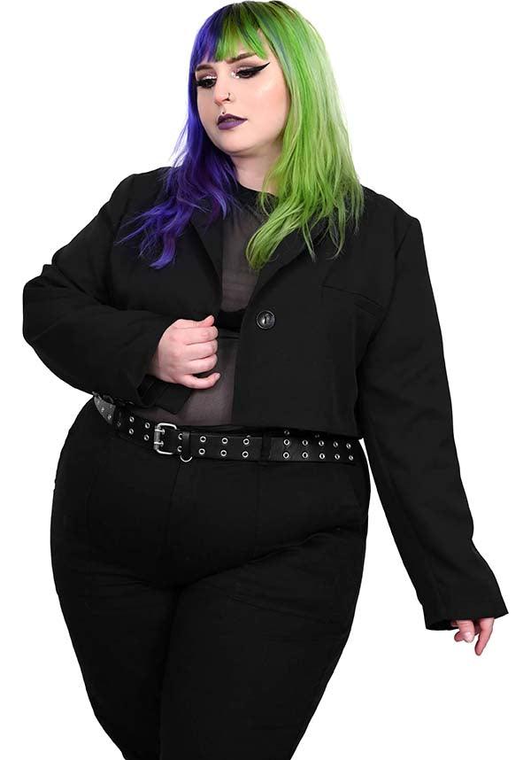 Foxblood's Crop Black Blazer: Versatile & Comfortable