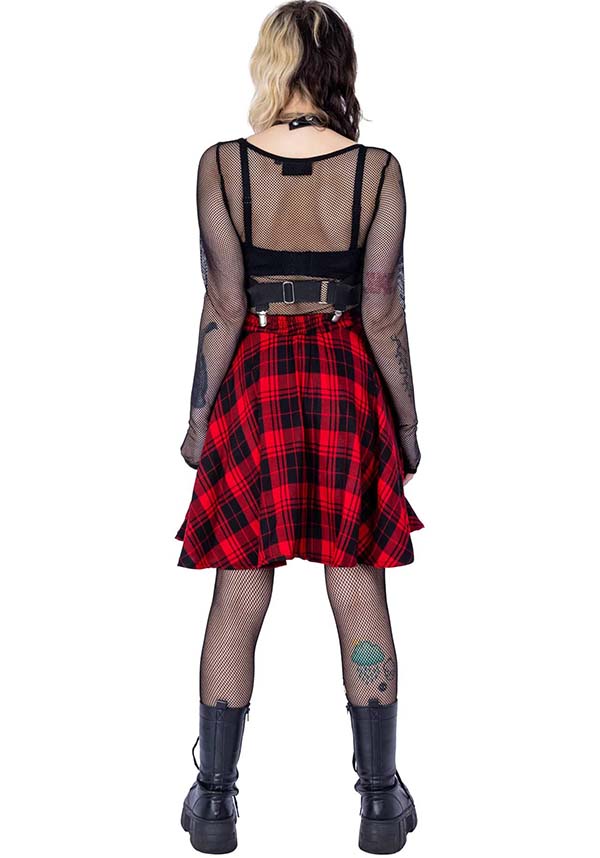 Elrene Red Checkered Skirt for Alternative Fashion Lovers