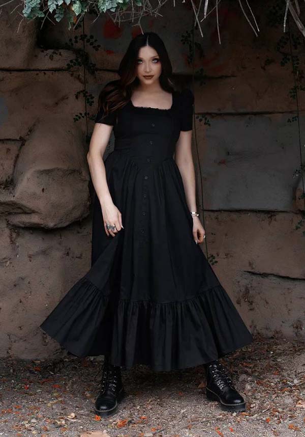 Lively Ghosts' Gothic Charm Chateau De Shadows Dress