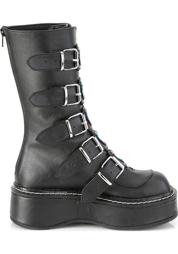 PREORDER! EMILY-330 Black Platform Mid-Calf Boots