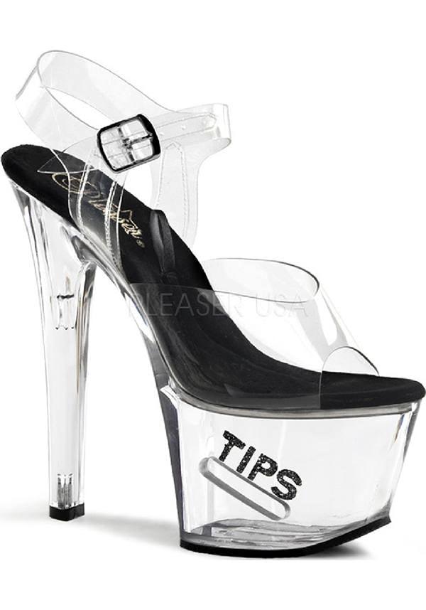 Pre - order Black/Clear Tip Jar 7 - inch Platform Heels